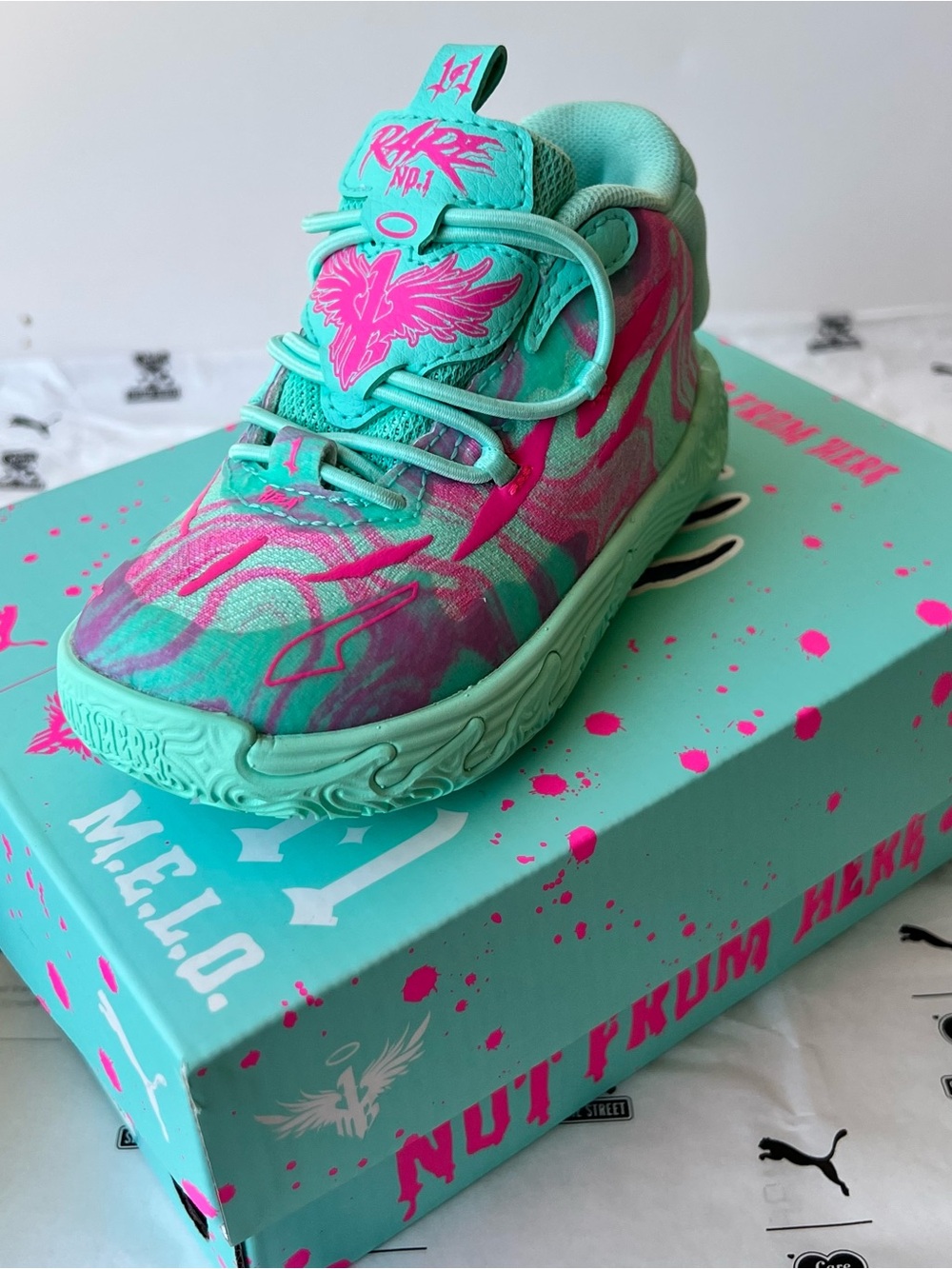 Puma Kids Low-Top Sneaker - Turquoise & Hot Pink
